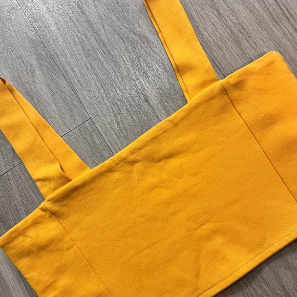Zara Orange Square Neck Crop Top Size Large - Picture 8 of 9